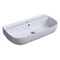 Rectangular White Ceramic Wall Mounted or Vessel Sink